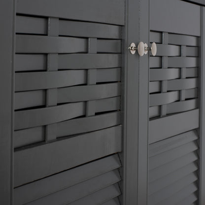 Shoe Cabinet Kailena Hm2230.10 Melamine In Dark Grey 77x40x121.5h