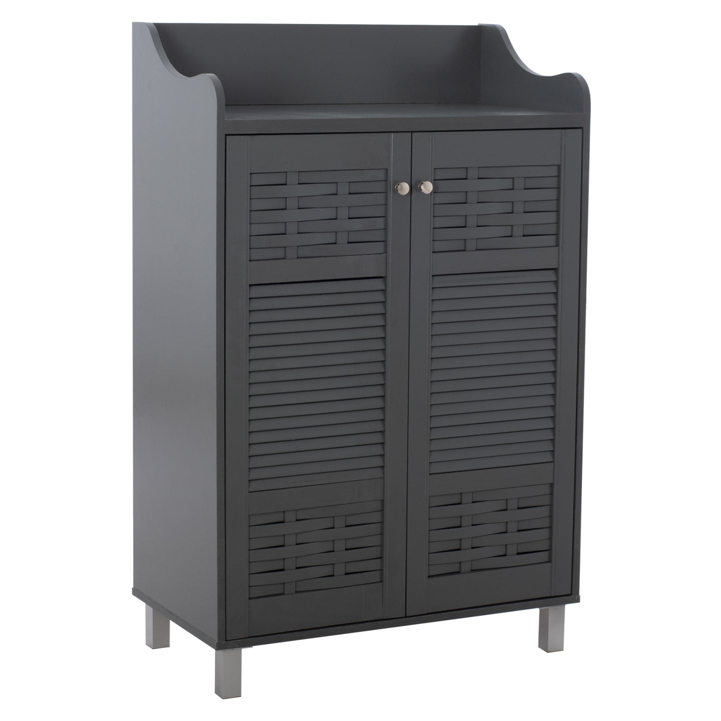 Shoe Cabinet Kailena Hm2230.10 Melamine In Dark Grey 77x40x121.5h