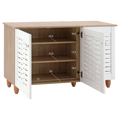 Shoe Cabinet Melamine With 3 Doors Hm2211.06 Sonama-white 114,5x34x68cm