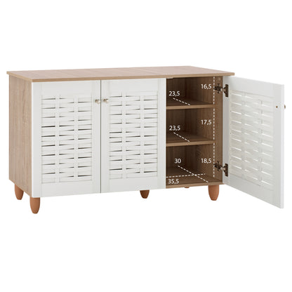 Shoe Cabinet Melamine With 3 Doors Hm2211.06 Sonama-white 114,5x34x68cm