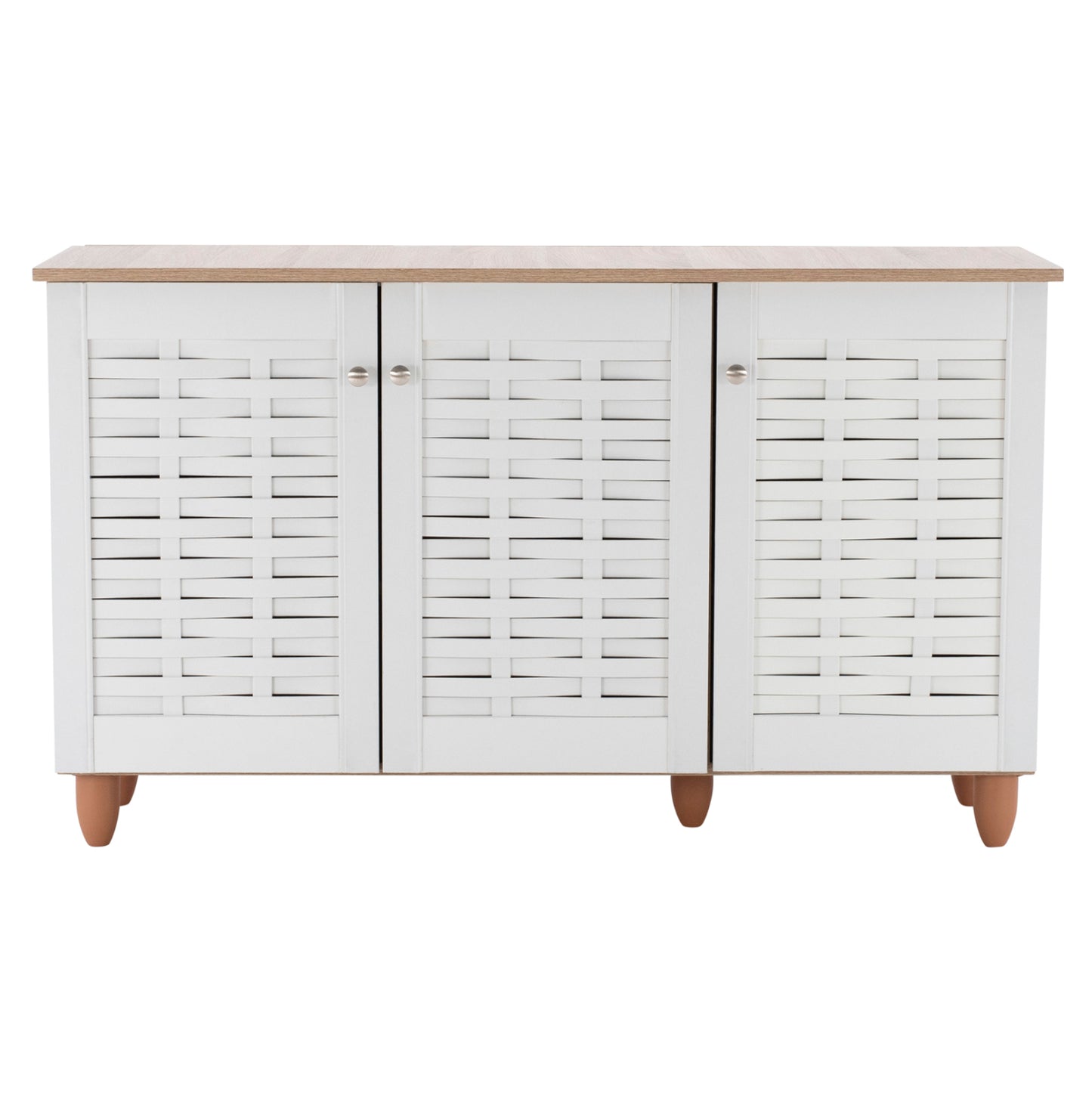 Shoe Cabinet Melamine With 3 Doors Hm2211.06 Sonama-white 114,5x34x68cm