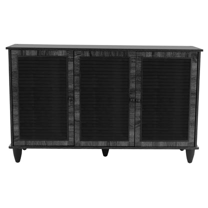 Shoe Cabinet Wooden 3 Door Hm2267.01 Grey Color 112x30x68,5 Cm