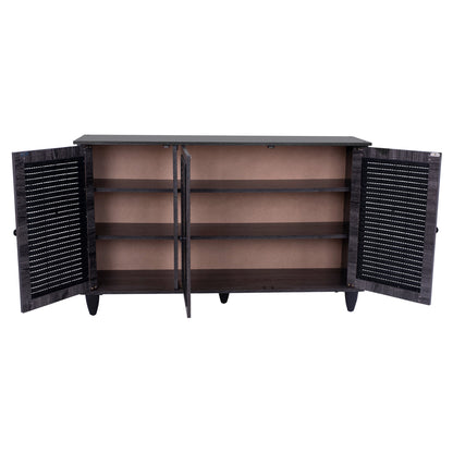Shoe Cabinet Wooden 3 Door Hm2267.01 Grey Color 112x30x68,5 Cm