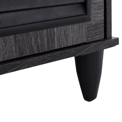 Shoe Cabinet Wooden 3 Door Hm2267.01 Grey Color 112x30x68,5 Cm