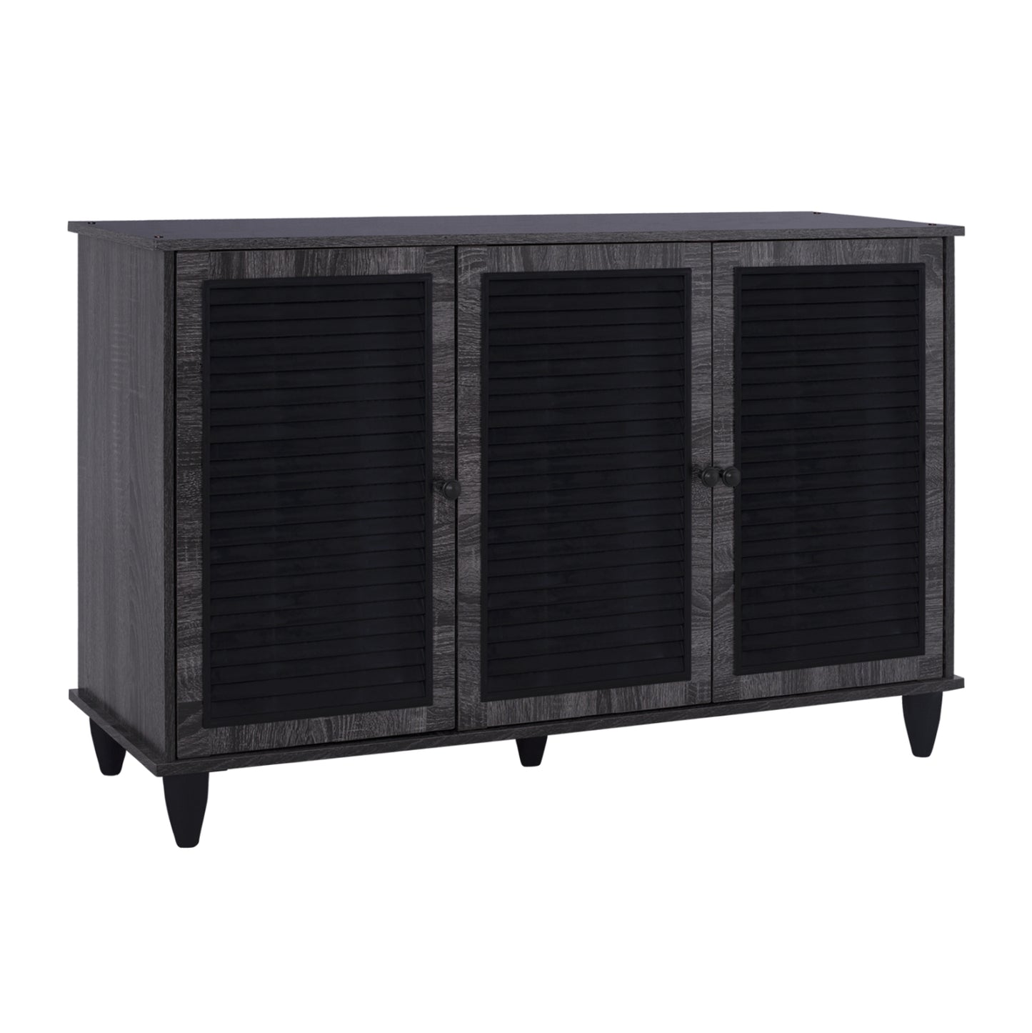 Shoe Cabinet Wooden 3 Door Hm2267.01 Grey Color 112x30x68,5 Cm