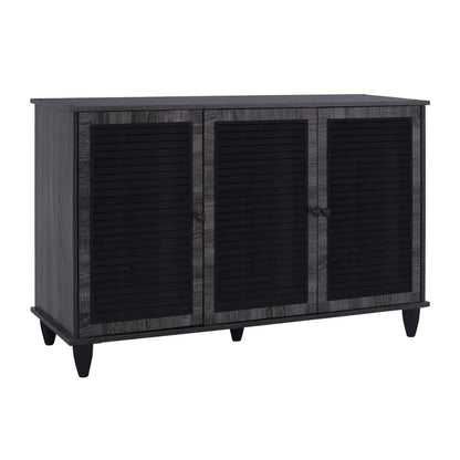 Shoe Cabinet Wooden 3 Door Hm2267.01 Grey Color 112x30x68,5 Cm