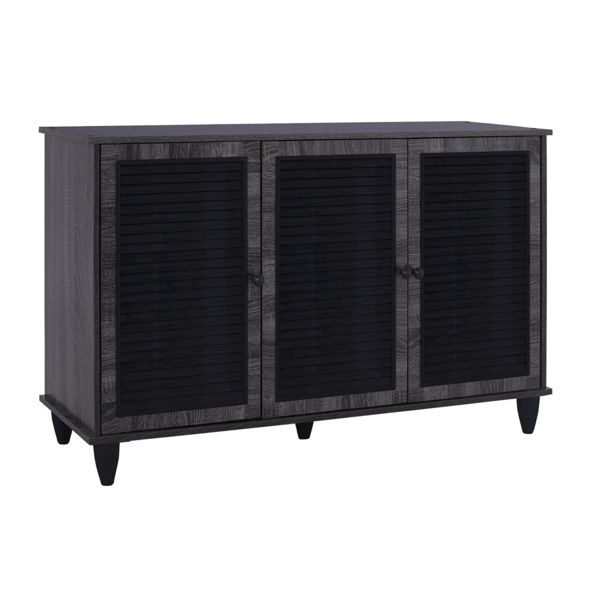 Shoe Cabinet Wooden 3 Door Hm2267.01 Grey Color 112x30x68,5h Cm