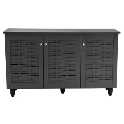 Shoe Cabinet Iggy 3 Doors Hm2211.10 Melamine In Grey 114x34x68h
