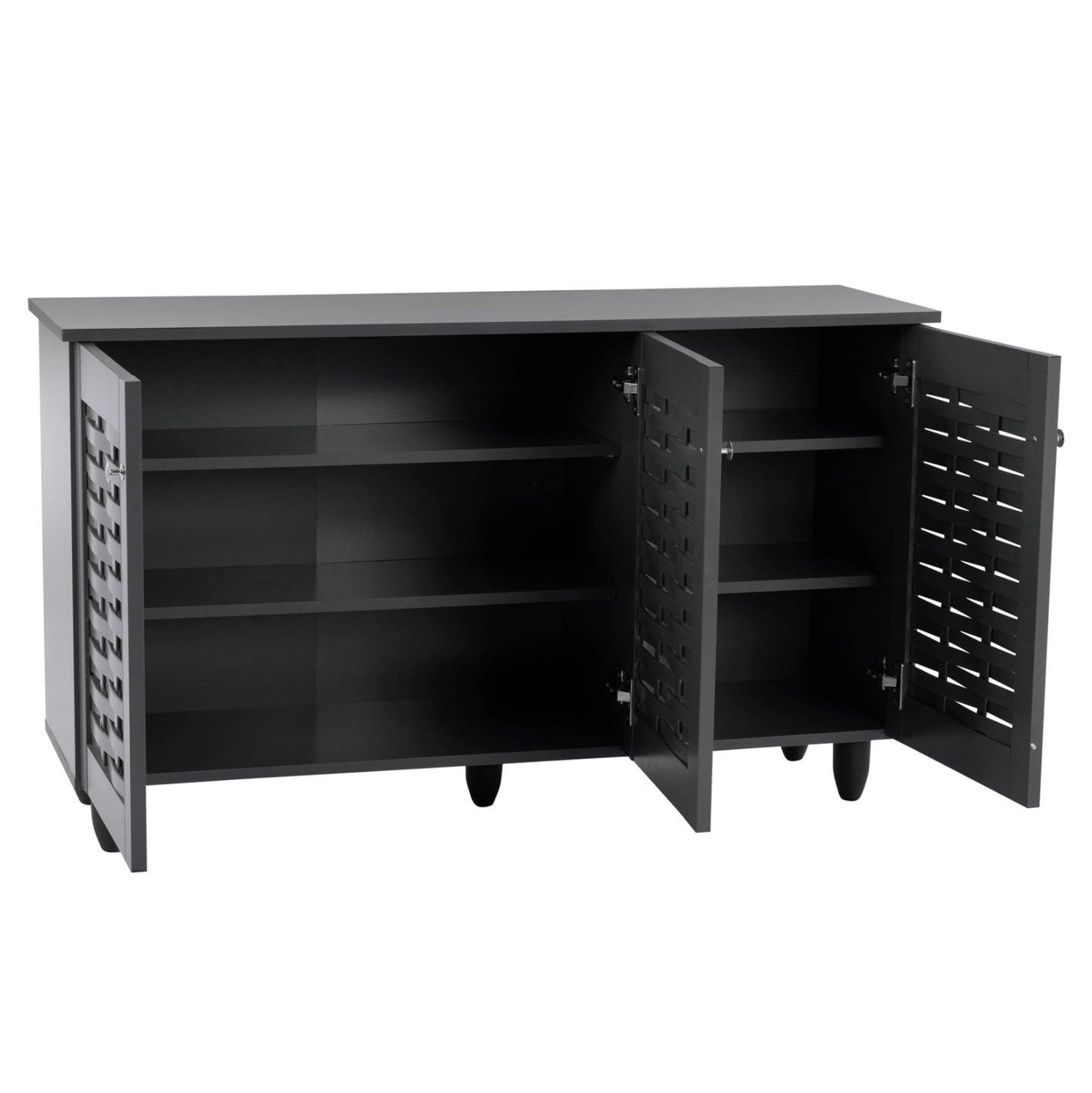 Shoe Cabinet Iggy 3 Doors Hm2211.10 Melamine In Grey 114x34x68h