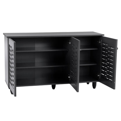Shoe Cabinet Iggy 3 Doors Hm2211.10 Melamine In Grey 114x34x68h