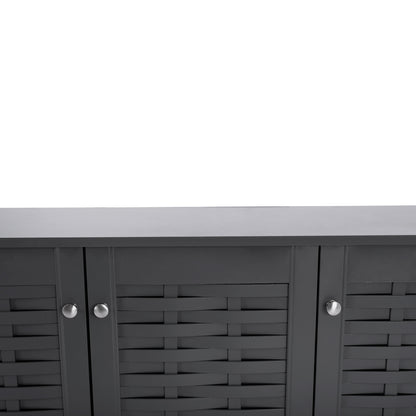 Shoe Cabinet Iggy 3 Doors Hm2211.10 Melamine In Grey 114x34x68h