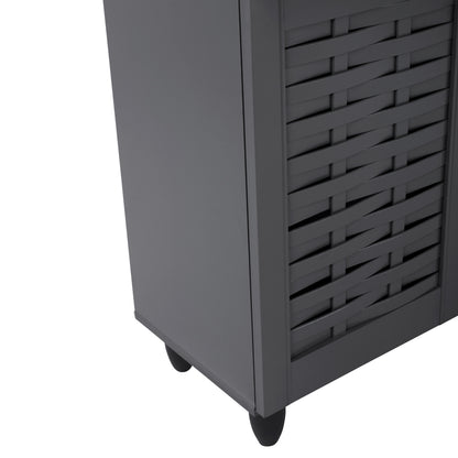 Shoe Cabinet Iggy 3 Doors Hm2211.10 Melamine In Grey 114x34x68h