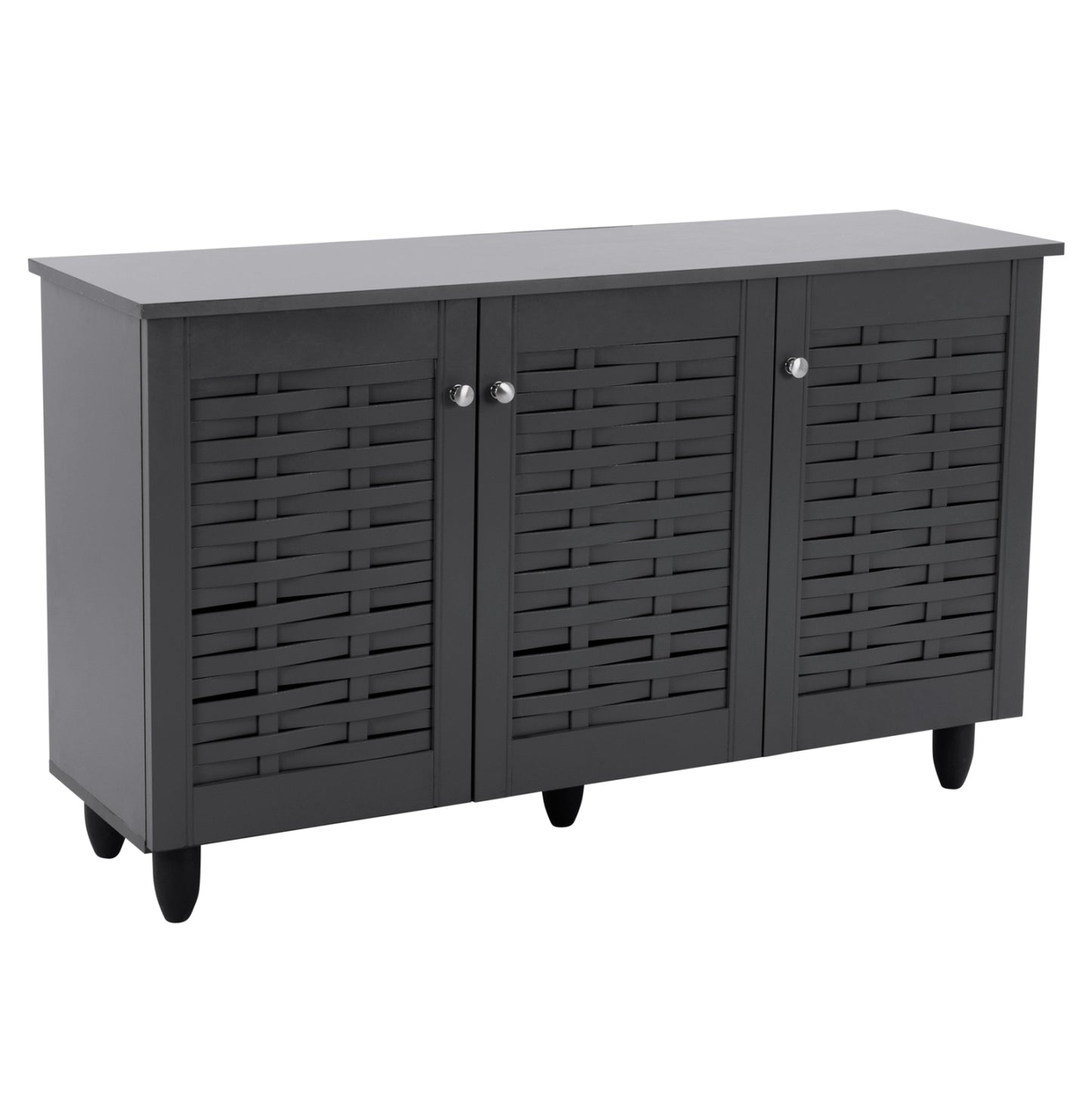 Shoe Cabinet Iggy 3 Doors Hm2211.10 Melamine In Grey 114x34x68h