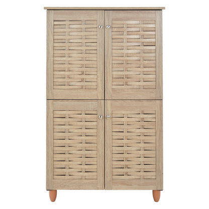 Shoe Cabinet Wooden 4 Doors Hm2210.02 Sonama 77x34x123