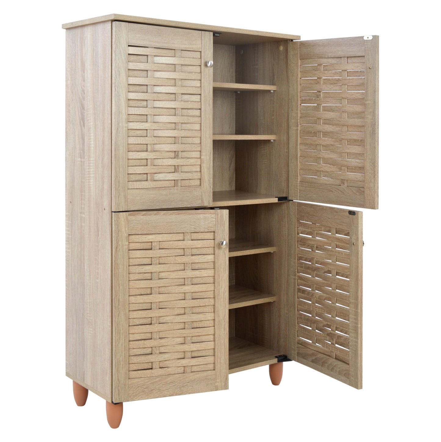 Shoe Cabinet Wooden 4 Doors Hm2210.02 Sonama 77x34x123
