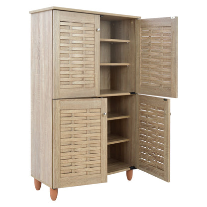 Shoe Cabinet Wooden 4 Doors Hm2210.02 Sonama 77x34x123