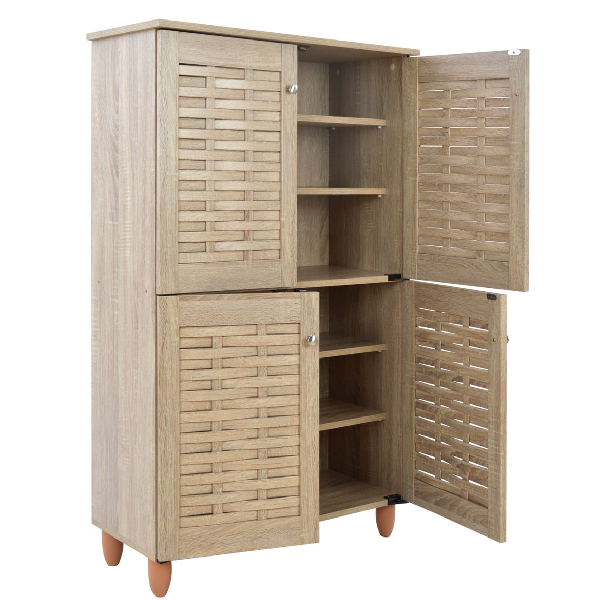 Shoe Cabinet Wooden 4 Doors Hm2210.02 Sonama 77x34x123h