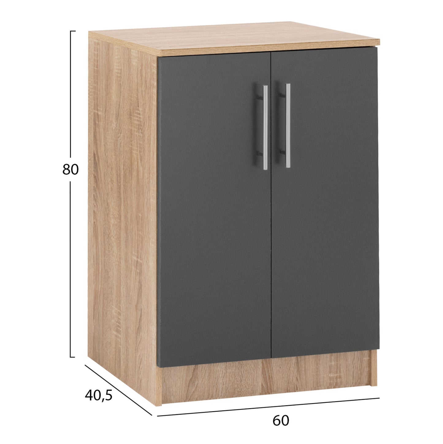 Shoe Cabinet Emerie Hm2206.04 Melamine In Sonama Grey 60x40,5x80hcm.