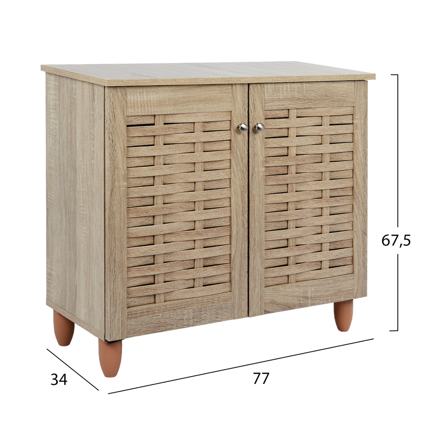 Shoe Cabinet Wooden Hm2208.02 Sonama 77x34x67.5hcm.