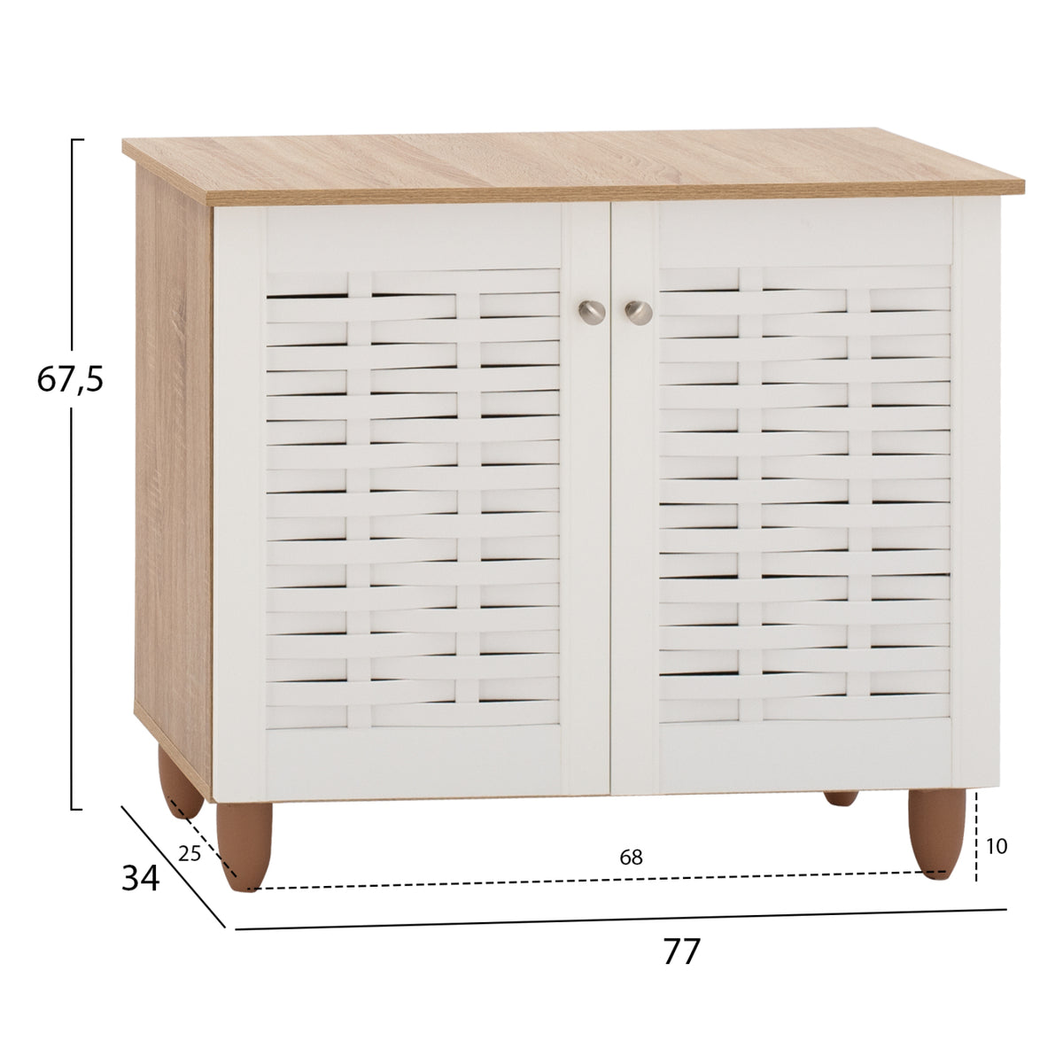 Shoe Rack Hm2208.06 SonamΑ-white 77Χ34Χ67,5 Cm.