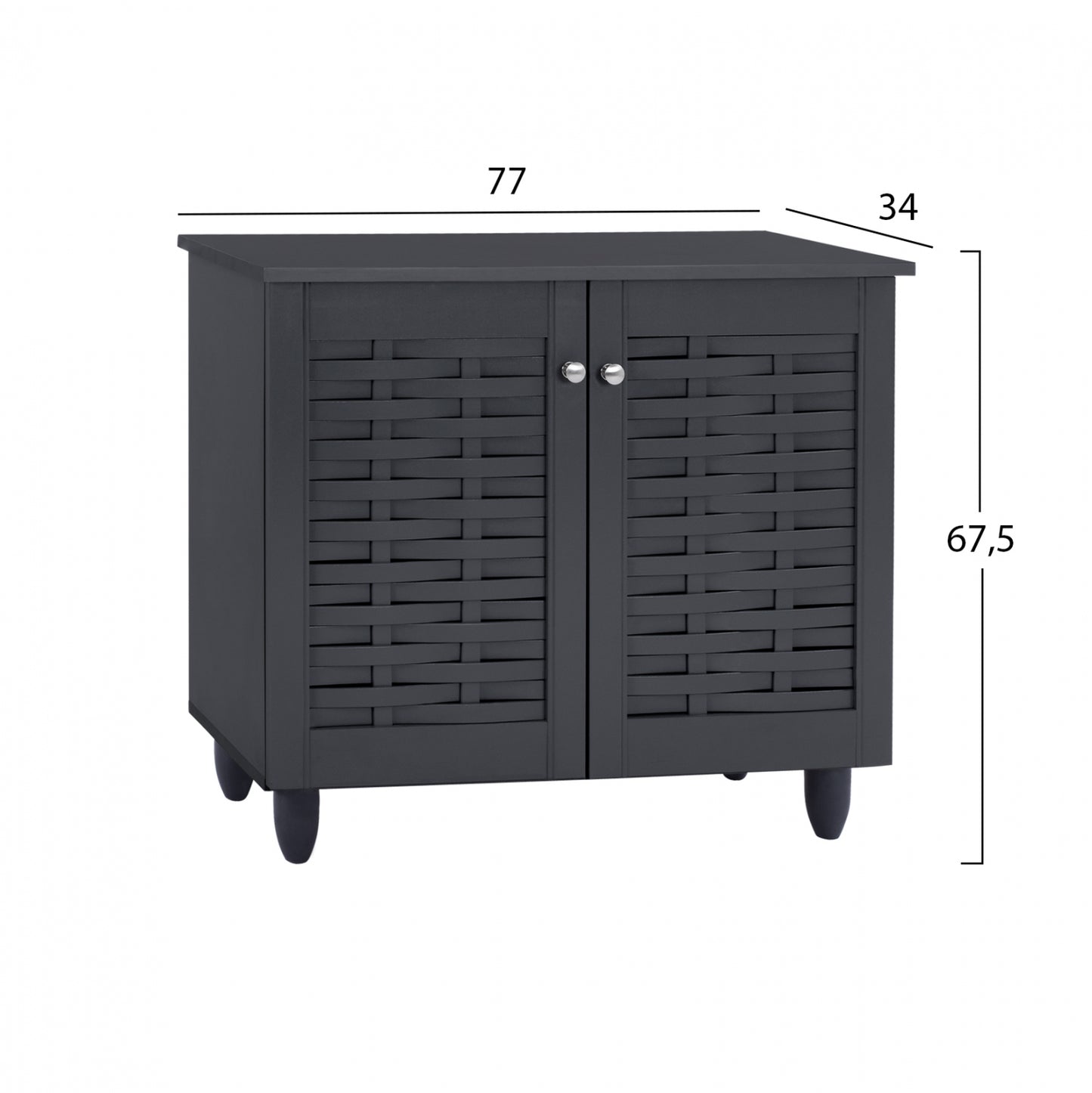Shoe Cabinet Wooden Hm2208.10 Grey 77x34x67.5cm