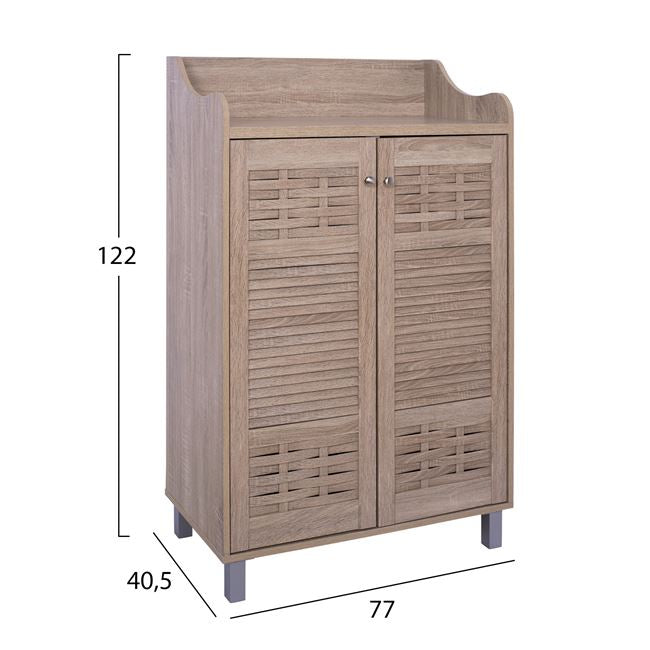 Shoe Rack-cabinet Kailena Hm2230.02 Melamine In Sonama Color 77x40,5x122hcm.