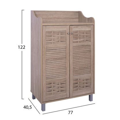 Shoe Rack-cabinet Kailena Hm2230.02 Melamine In Sonama Color 77x40,5x122hcm.