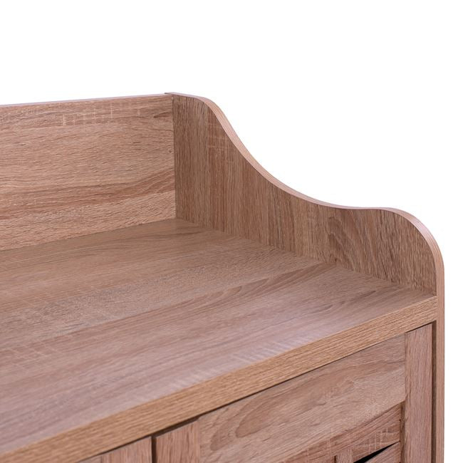 Shoe Rack-cabinet Kailena Hm2230.02 Melamine In Sonama Color 77x40,5x122hcm.