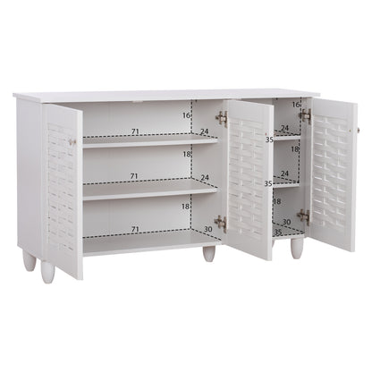 Shoe Cabinet Iggy Melamine 3-door White With Legs 114Χ34Χ68hcm.hm2211.05