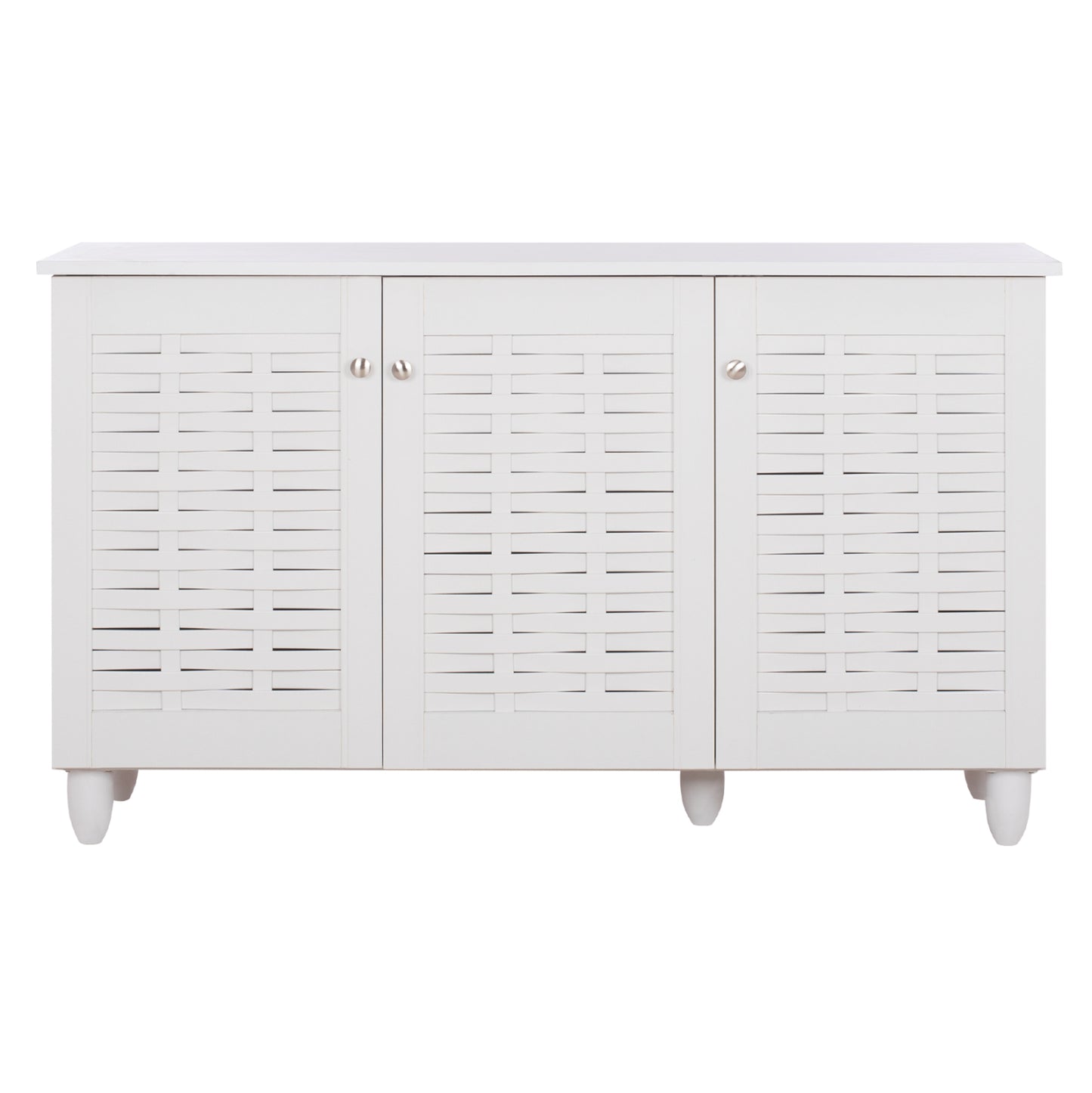 Shoe Cabinet Iggy Melamine 3-door White With Legs 114Χ34Χ68hcm.hm2211.05
