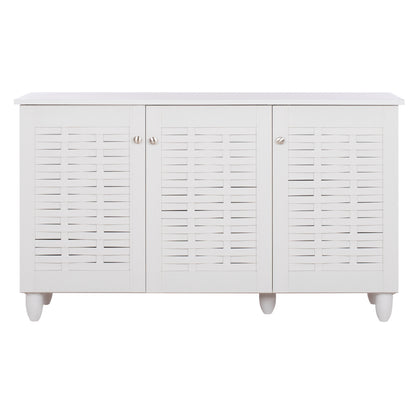 Shoe Cabinet Iggy Melamine 3-door White With Legs 114Χ34Χ68hcm.hm2211.05