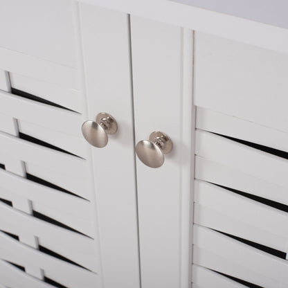 Shoe Cabinet Iggy Melamine 3-door White With Legs 114Χ34Χ68hcm.hm2211.05
