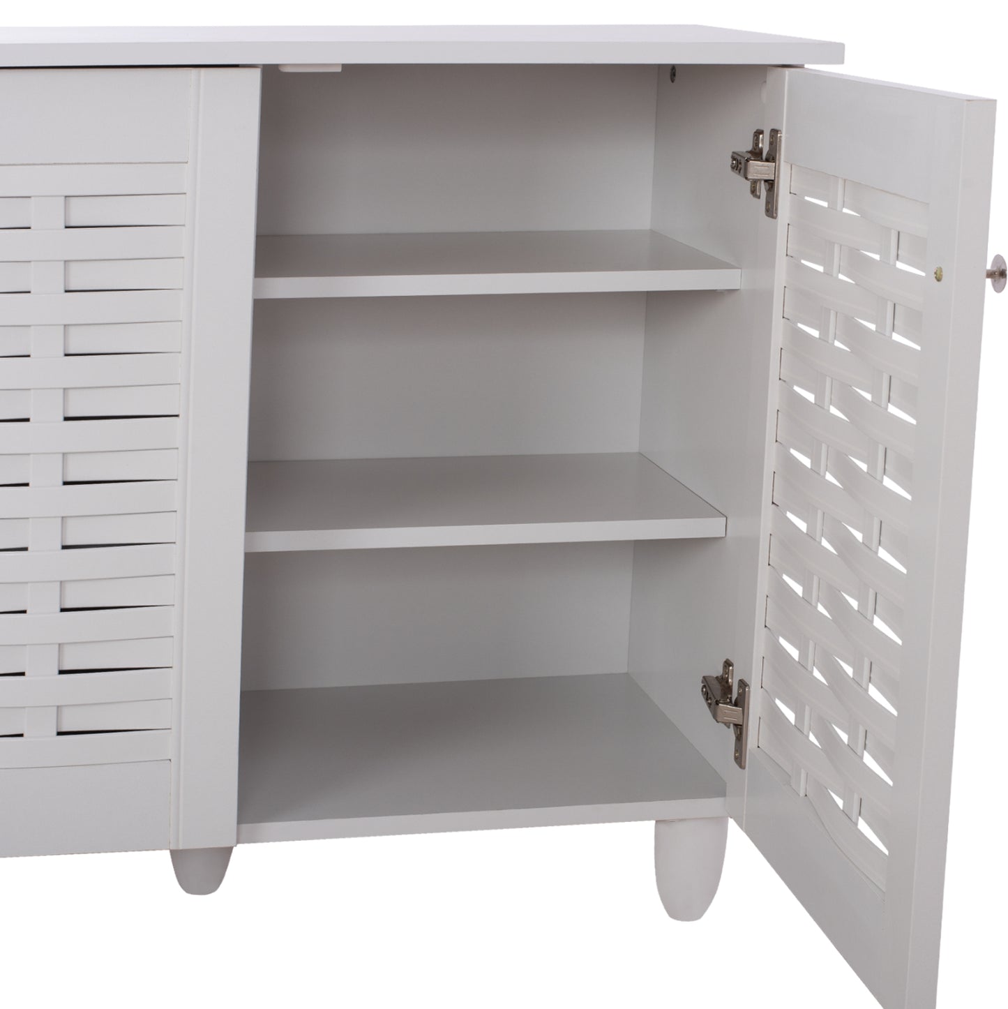 Shoe Cabinet Iggy Melamine 3-door White With Legs 114Χ34Χ68hcm.hm2211.05