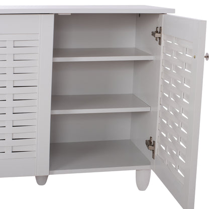 Shoe Cabinet Iggy Melamine 3-door White With Legs 114Χ34Χ68hcm.hm2211.05