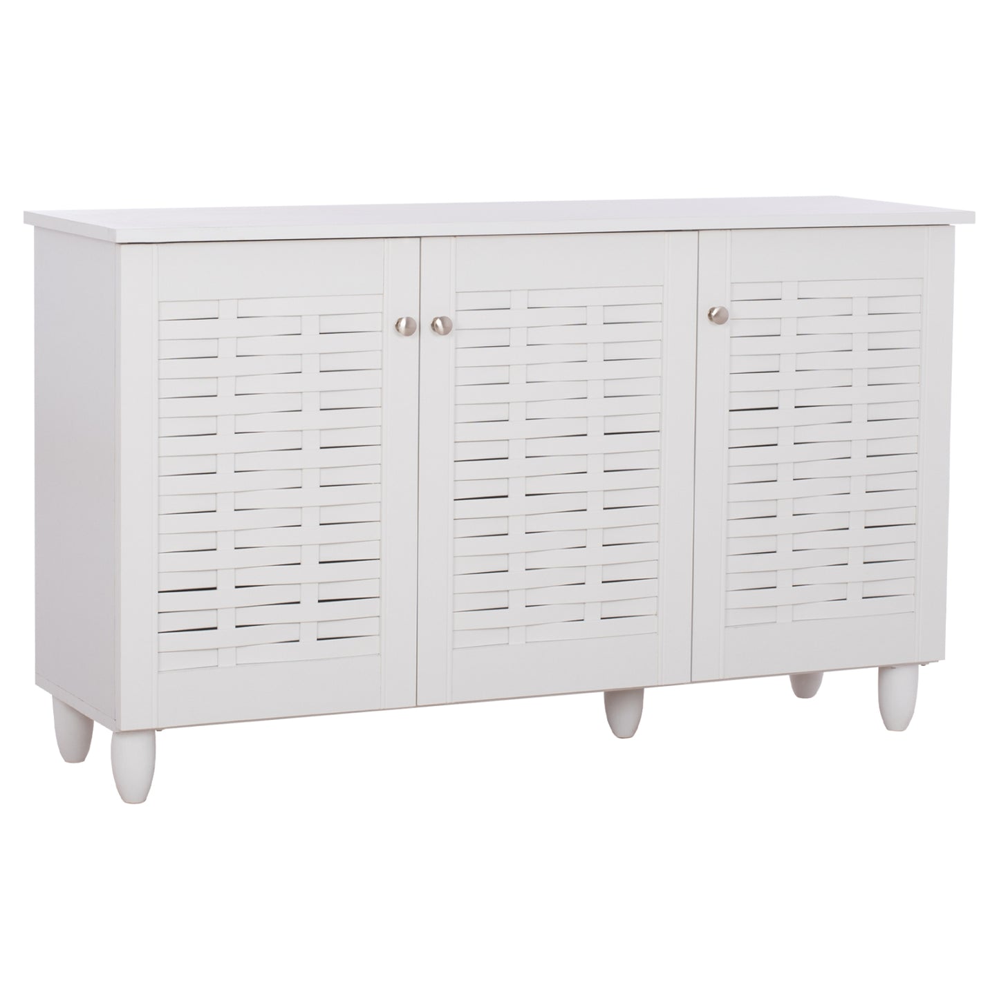 Shoe Cabinet Iggy Melamine 3-door White With Legs 114Χ34Χ68hcm.hm2211.05