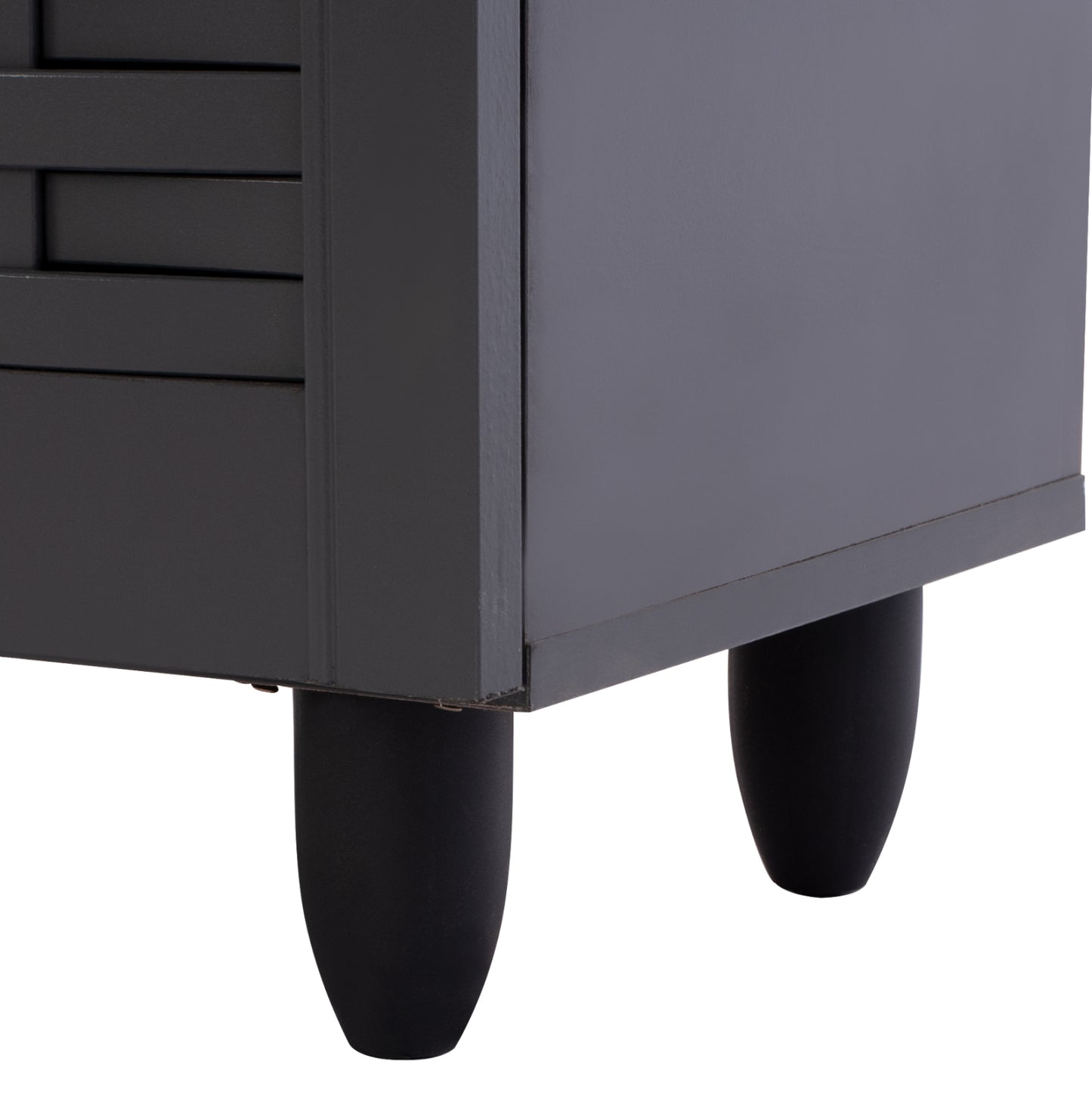 Shoe Cabinet Kabira Hm2210.10 4-door Melamine In Dark Grey Color 77x34x123hcm.