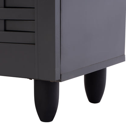 Shoe Cabinet Kabira Hm2210.10 4-door Melamine In Dark Grey Color 77x34x123hcm.