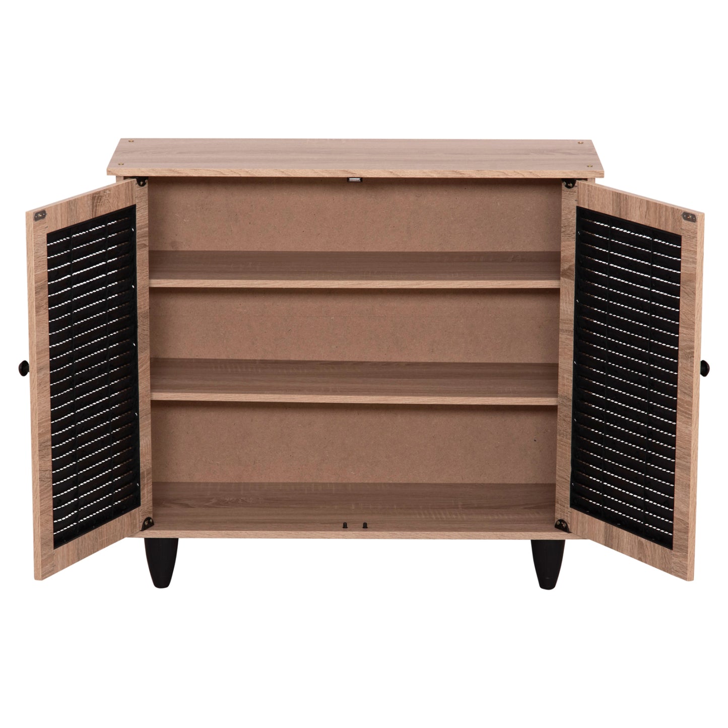 Shoe Cabinet Mckenna Hm2266.02 Melamine In Sonama-black 77x30x69hcm.