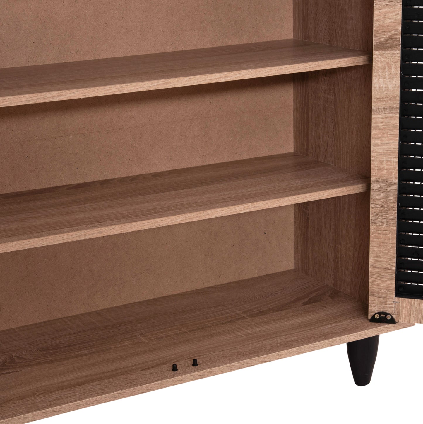 Shoe Cabinet Mckenna Hm2266.02 Melamine In Sonama-black 77x30x69hcm.