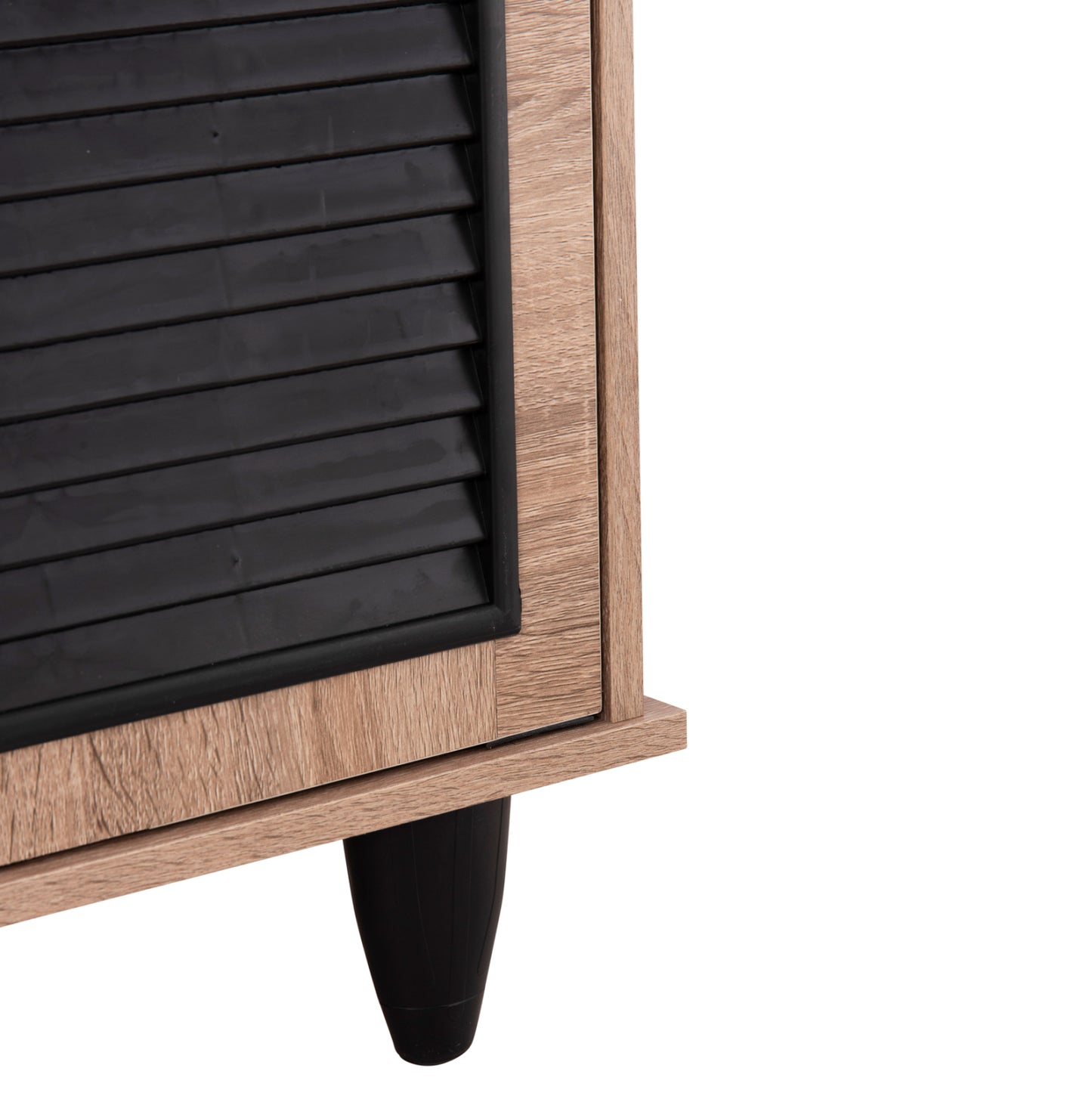 Shoe Cabinet Mckenna Hm2266.02 Melamine In Sonama-black 77x30x69hcm.