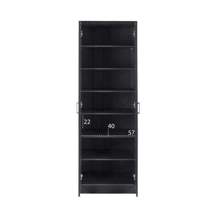 Shoe Cabinet Wooden With 6 Shelves 60x43x180.5 Zebrano Hm2379.01