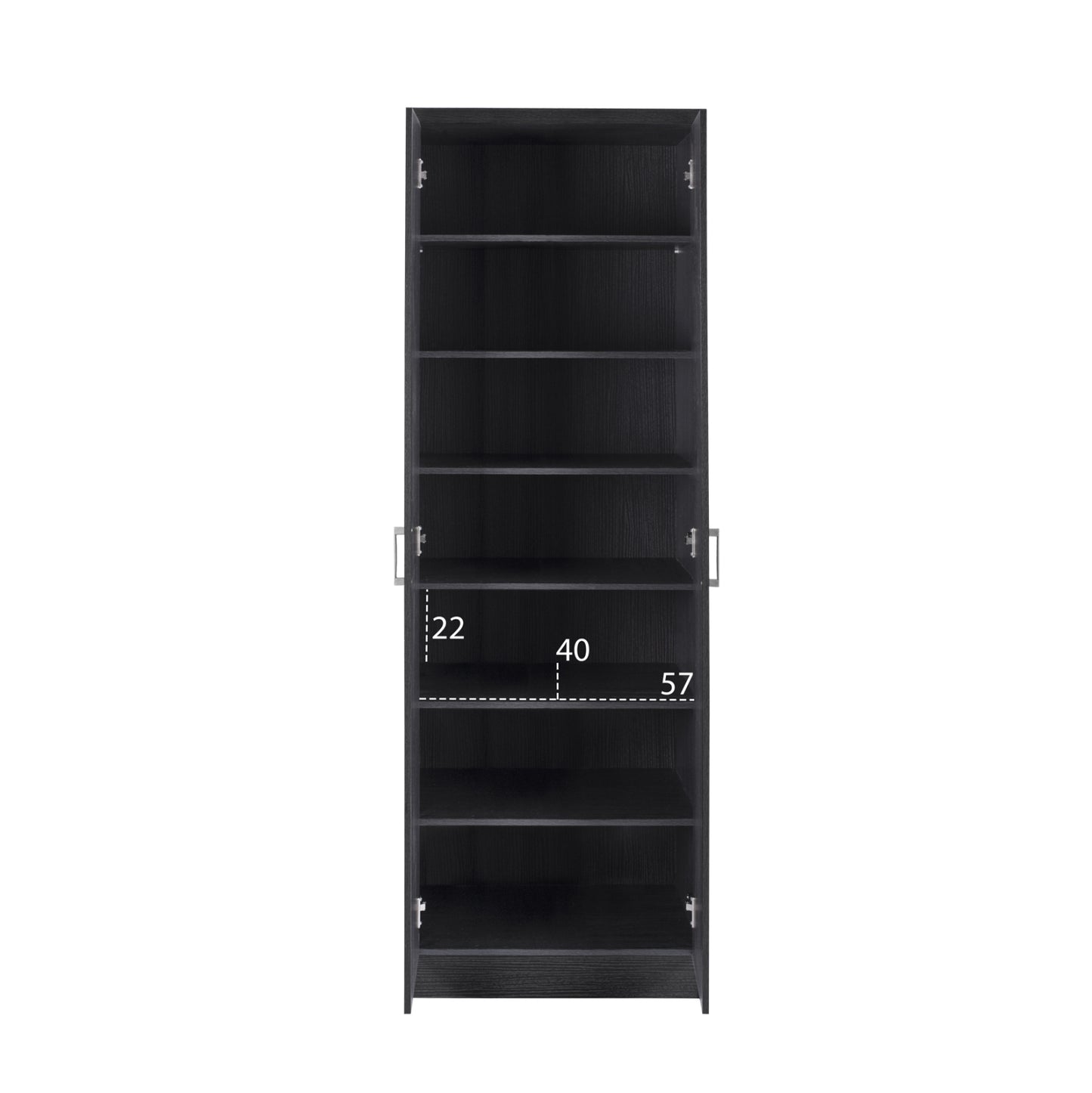 Shoe Cabinet Wooden With 6 Shelves 60x43x180.5 Zebrano Hm2379.01