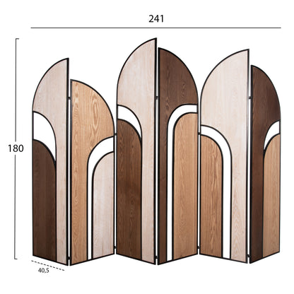 Divider With 6 Leafs Crypt Hm4221 Mdf In 4 Colors-black Metal Frame 241x1,5x180hcm.