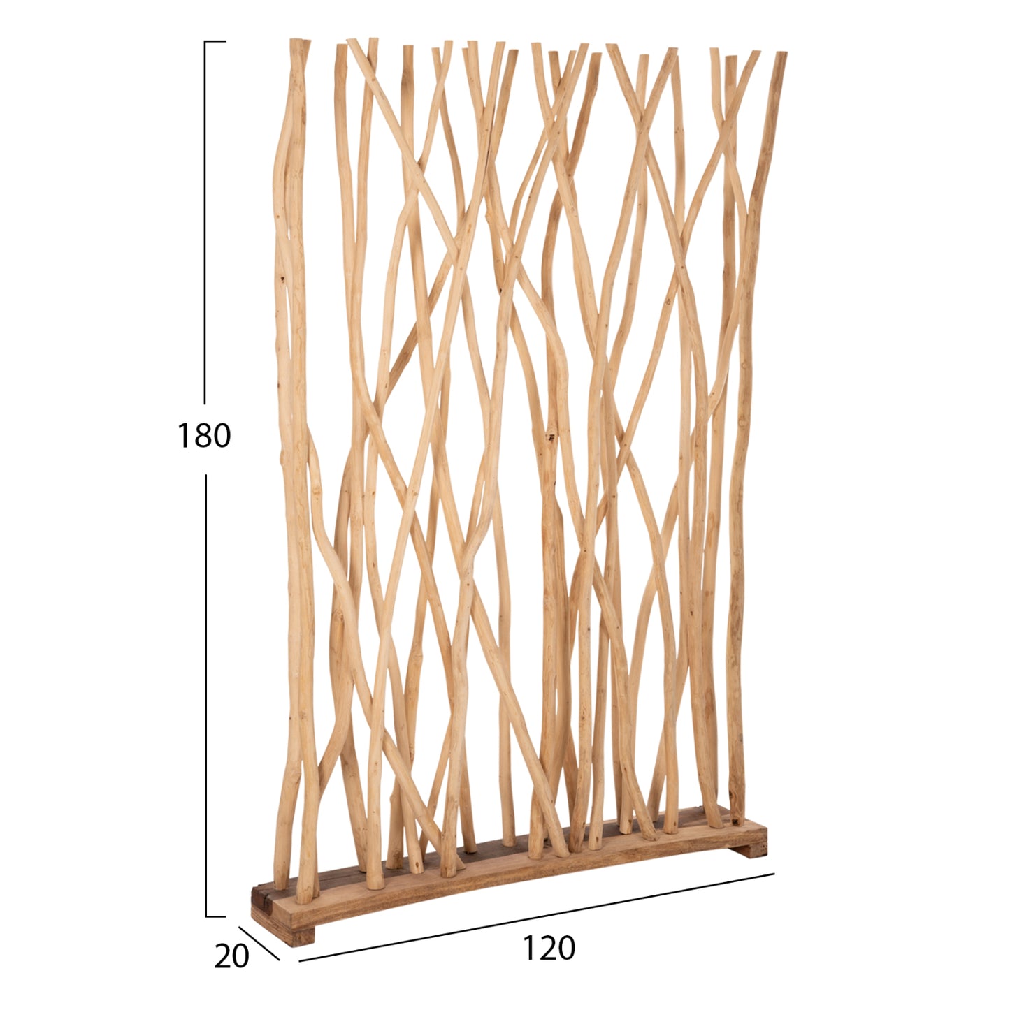 Room Divider Hm9521 Solid Teak Branches In Natural Color 120Χ20Χ180hcm.