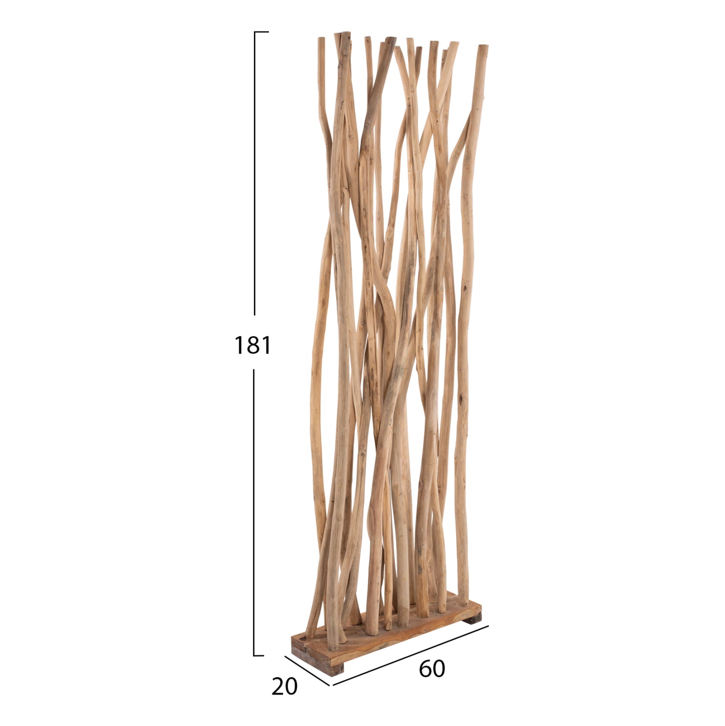 Root Divider Solid Teak Wood - 60x181cm
