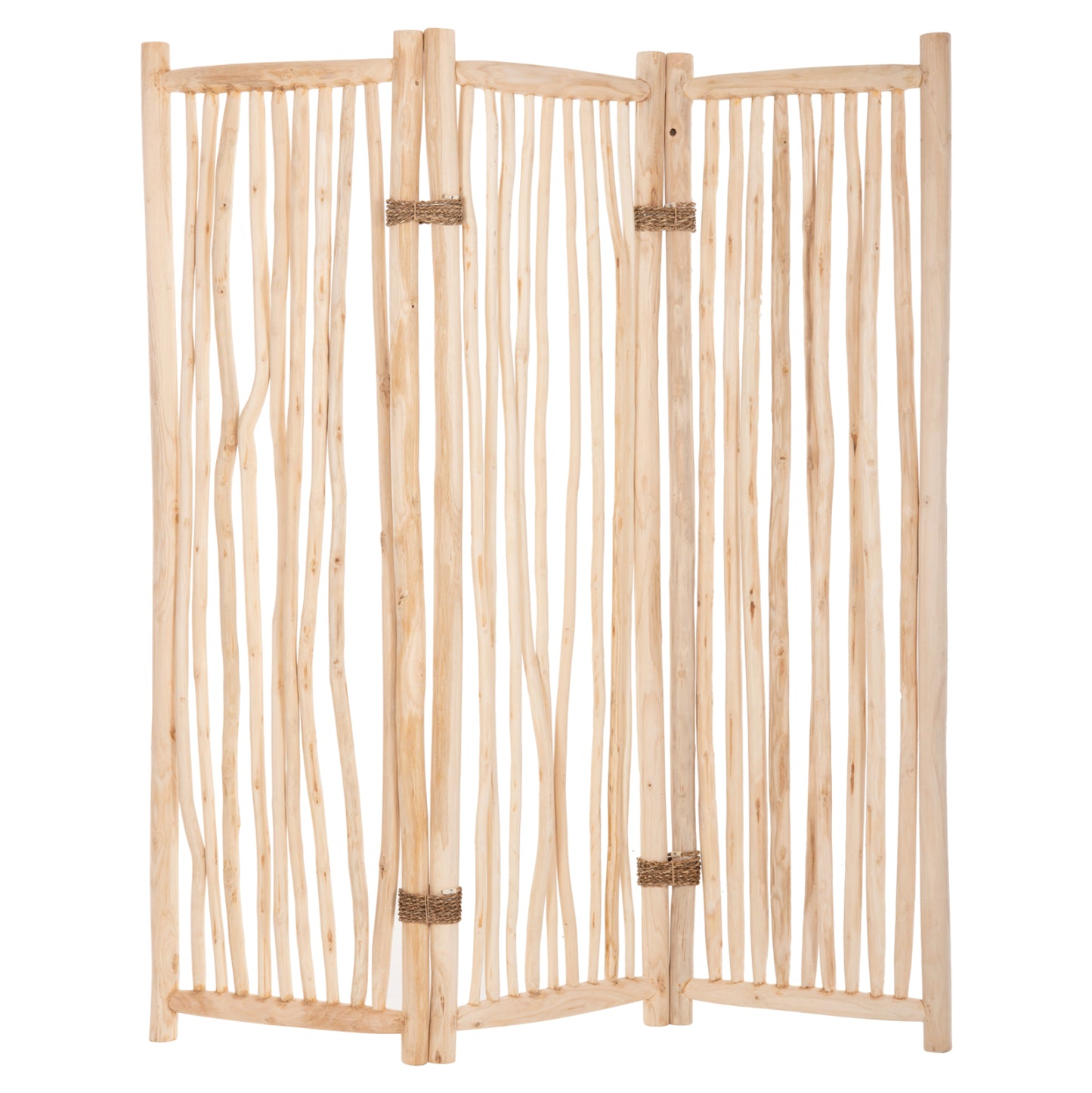 Divider With 3 Leafs Zendor Hm4316 Teak Branches In Natural 165x180hcm.