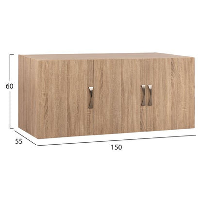 Loft Of Wardrobe 3 Doors Carly In Sonama Color 150x55x60 Hm385.02