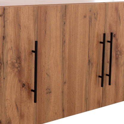 Wardrobe 3-leaf Loft Carys Hm747.12 Melamine In Natural Wood Color 150x55.5x60hcm.