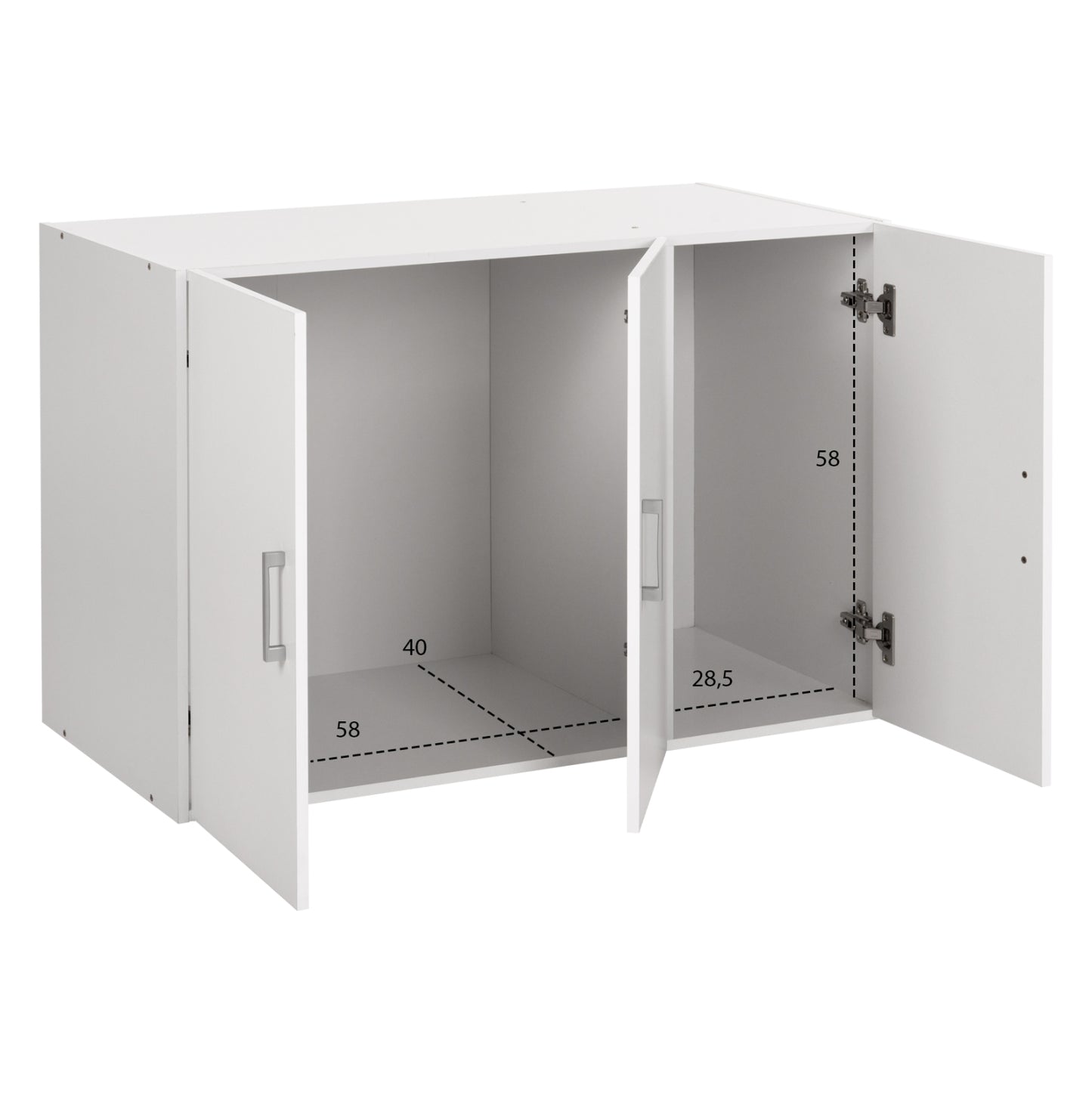 Upper Cabinet For 3-leaf Wardrobe Alivia Hm351.05 Melamine In White 90,2x42x60hcm.