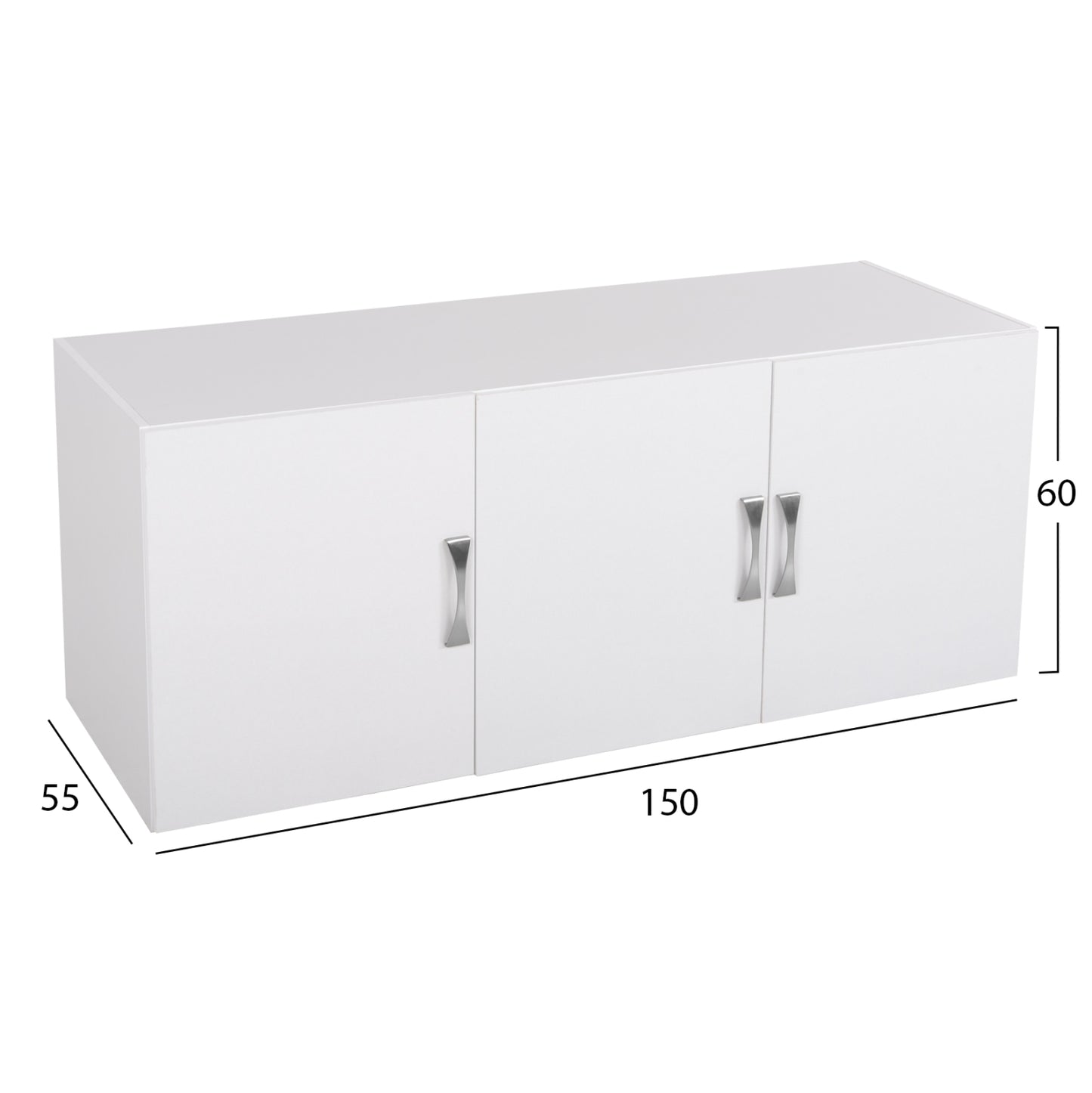 Upper Cabinet For 3-leaf Wardrobe Carly Hm385.05 Melamine In White 150x55x60hcm.